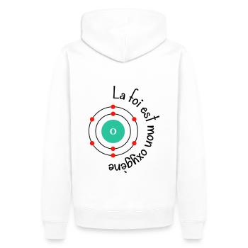 Foi oxygène - Sweat à capuche Premium bio Homme - blanc - Dos - Nico (187cm)