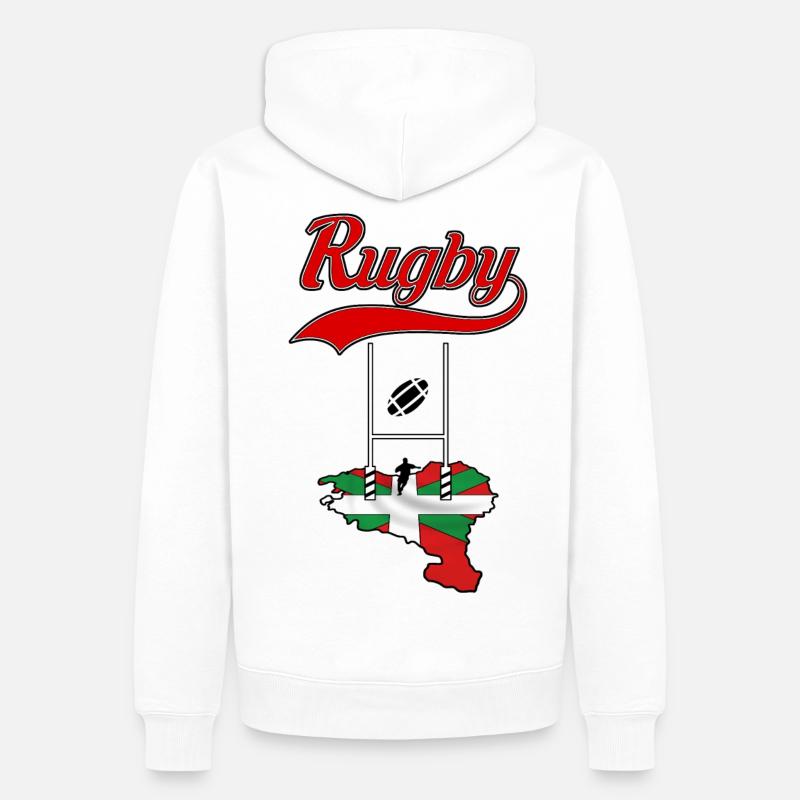 rugby basque - Sweat à capuche Premium bio Homme - blanc