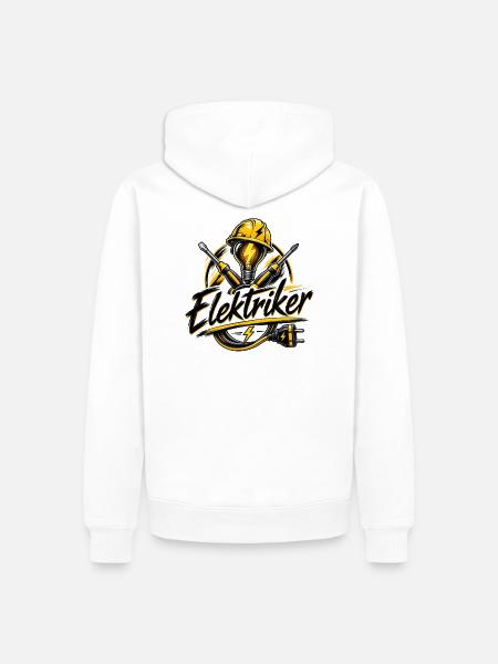 Elektriker Power Icon - Männer Premium Bio Hoodie - Weiß