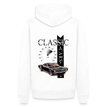 Classic Car - Männer Premium Bio Hoodie - Weiß - Hinten - Nico (187cm)