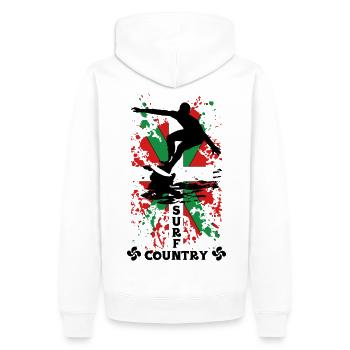Basque surf country - Sweat à capuche Premium bio Homme - blanc - Dos - Nico (187cm)