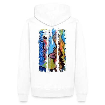 Graffiti - Männer Premium Bio Hoodie - Weiß - Hinten - Nico (187cm)