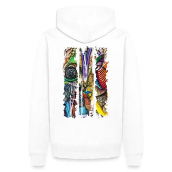 Graffiti - Sweat à capuche Premium bio Homme - blanc - Dos - Nico (187cm)