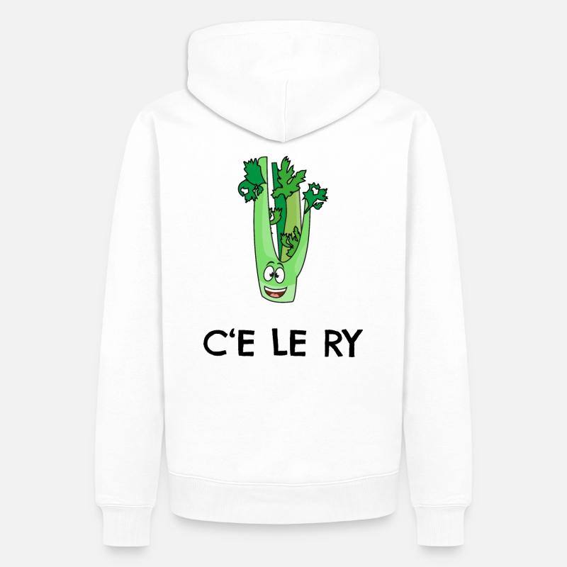 CÉLERIE C'EST LA VIE - Sweat à capuche Premium bio Homme - blanc