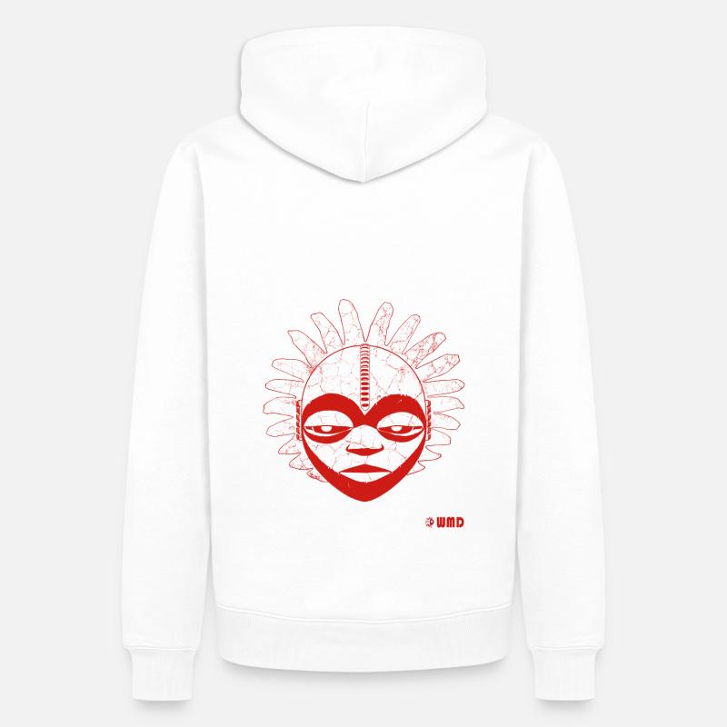 Yaoundé - red & White - Sweat à capuche Premium bio Homme - blanc