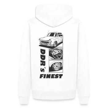 Réglage de la ddrs finest Trabi 601 - Sweat à capuche Premium bio Homme - blanc - Dos - Nico (187cm)
