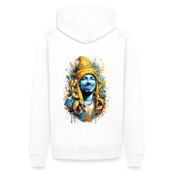 Homme banane - Sweat à capuche Premium bio Homme - blanc - Dos - Nico (187cm)