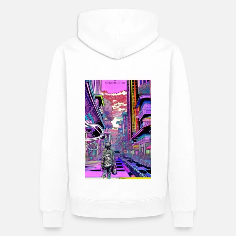 sidback unltd - Neo Tokyo 2245 - Sweat à capuche Premium bio Homme - blanc