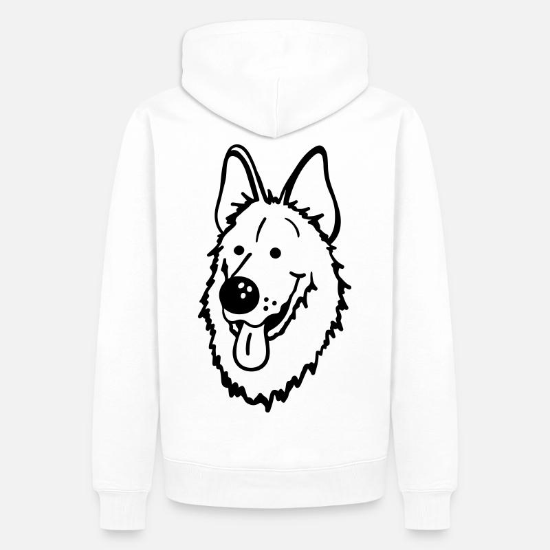 Lustiger Deutscher Schäferhund - Männer Premium Bio Hoodie - Weiß