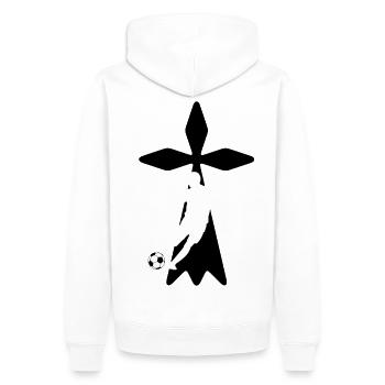 football bretagne - Sweat à capuche Premium bio Homme - blanc - Dos - Nico (187cm)