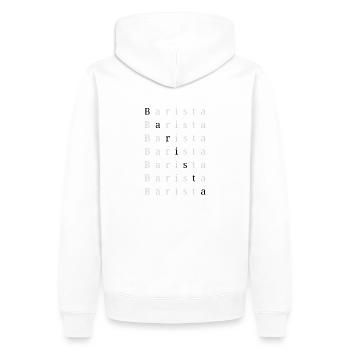 Barista Homebarista - Männer Premium Bio Hoodie - Weiß - Hinten - Nico (187cm)