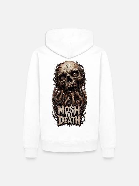 Mosh Till Death - Männer Premium Bio Hoodie - Weiß