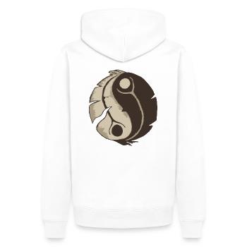 Ying Yang - Sweat à capuche Premium bio Homme - blanc - Dos - Nico (187cm)