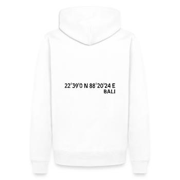 Bali Coordinates Souvenir - Men’s Premium Organic Hoodie - white - Back - Nico (187cm)