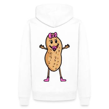 Cacahuète Enfant Bébé Enfants Soeur Frères et sœurs - Sweat à capuche Premium bio Homme - blanc - Dos - Nico (187cm)
