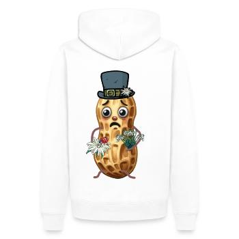 Cacahuètes Cacahuète Printemps Suisse Tyrol Noix - Sweat à capuche Premium bio Homme - blanc - Dos - Nico (187cm)