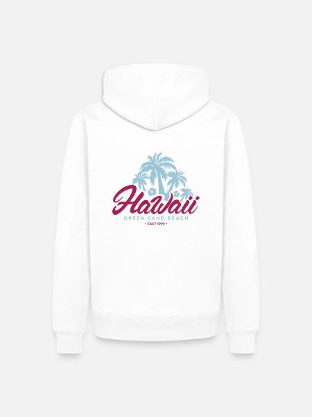hawaii green sand beach - Männer Premium Bio Hoodie - Weiß