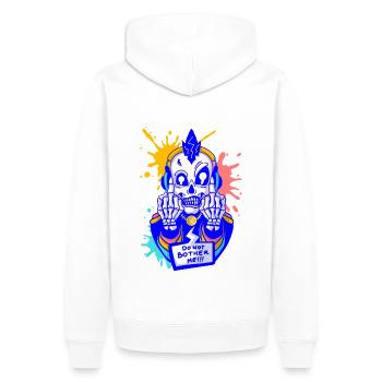 Skull Dude - Männer Premium Bio Hoodie - Weiß - Hinten - Nico (187cm)