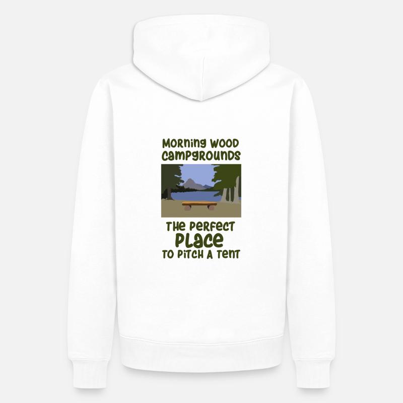 Camping Spruch Zelten - Männer Premium Bio Hoodie - Weiß