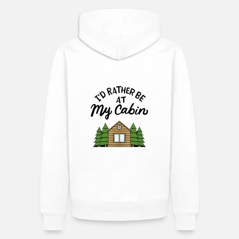 Cabane de camping Forêt - Sweat à capuche Premium bio Homme - blanc