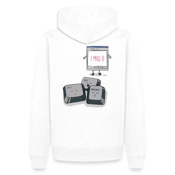 Ich vermisse Sie CAD Tastatur - computer - Männer Premium Bio Hoodie - Weiß - Hinten - Nico (187cm)