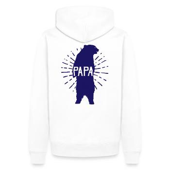 Papa Bear Fathers Day - vatertag - Männer Premium Bio Hoodie - Weiß - Hinten - Nico (187cm)