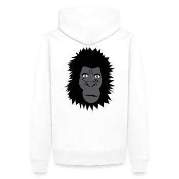 Gorilla - Männer Premium Bio Hoodie - Weiß - Hinten - Nico (187cm)