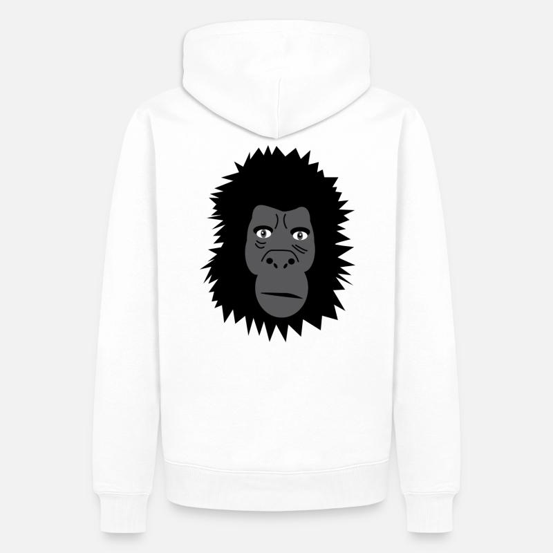 Gorilla - Männer Premium Bio Hoodie - Weiß