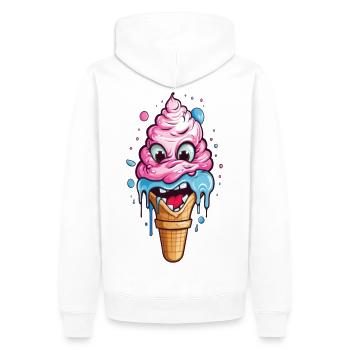 Verspieltes Eistopping-Motiv für Kinder - Männer Premium Bio Hoodie - Weiß - Hinten - Nico (187cm)