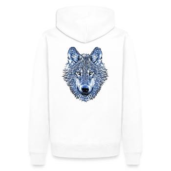 Tête de loup cool tête de loup animal animaux cool - Sweat à capuche Premium bio Homme - blanc - Dos - Nico (187cm)
