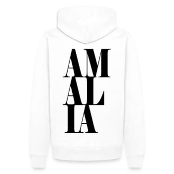 Amalia Name Vorname Moderne Schrift Wort Art - Männer Premium Bio Hoodie - Weiß - Hinten - Nico (187cm)