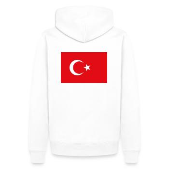 Nationalflagge von der Türkei - Männer Premium Bio Hoodie - Weiß - Hinten - Nico (187cm)