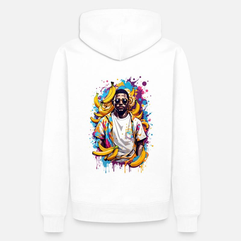 Homme banane - Sweat à capuche Premium bio Homme - blanc