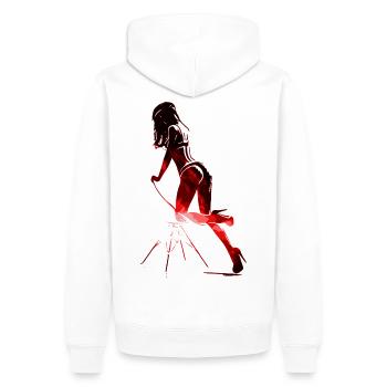 Mon jeu Mes règles Règles du jeu Pin Up Girl 2reborn - Sweat à capuche Premium bio Homme - blanc - Dos - Nico (187cm)