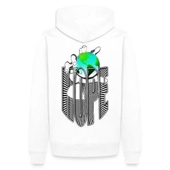Hope for the Earth - Climate Protection - Men’s Premium Organic Hoodie - white - Back - Nico (187cm)