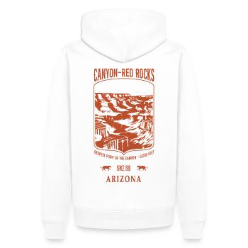 Canyon Arizona sable - Sweat à capuche Premium bio Homme - blanc - Dos - Nico (187cm)