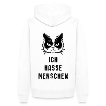 Ich Hasse Menschen - dunkel - Männer Premium Bio Hoodie - Weiß - Hinten - Nico (187cm)