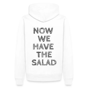 Now We Have The Salad - dark - Männer Premium Bio Hoodie - Weiß - Hinten - Nico (187cm)
