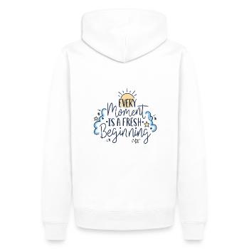 Chaque instant est un début de rafraîchissement - Sweat à capuche Premium bio Homme - blanc - Dos - Nico (187cm)
