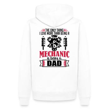 Mechanic Dad - funny fathers day gift - Men’s Premium Organic Hoodie - white - Back - Nico (187cm)