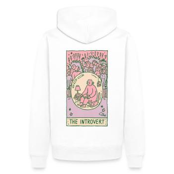 L’introverti - Sweat à capuche Premium bio Homme - blanc - Dos - Nico (187cm)