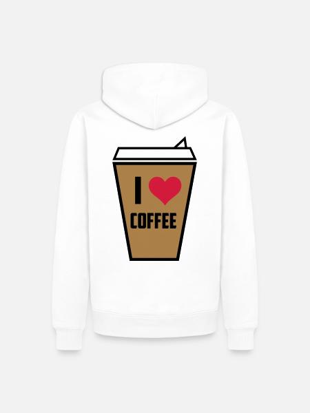 I love coffee 3 - Men’s Premium Organic Hoodie - white