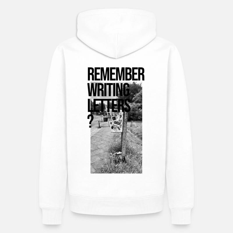 REMEMBER WRITING LETTERS? - Männer Premium Bio Hoodie - Weiß