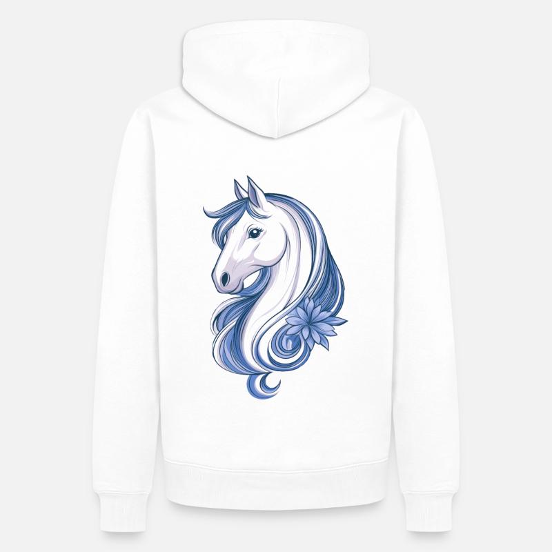 Cheval mignon - Sweat à capuche Premium bio Homme - blanc