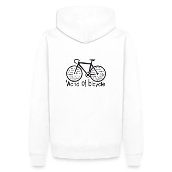 World of bicycles - Men’s Premium Organic Hoodie - white - Back - Nico (187cm)