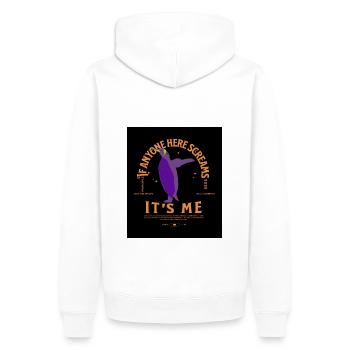 PINGUIN SCREEM - Männer Premium Bio Hoodie - Weiß - Hinten - Nico (187cm)