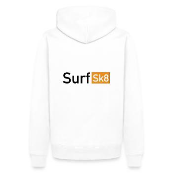 Surf Sk8 Hub Design - Männer Premium Bio Hoodie - Weiß - Hinten - Nico (187cm)