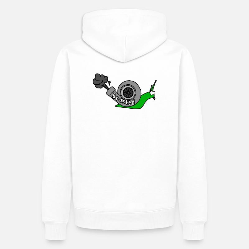 Turbo Escargot boosté - Sweat à capuche Premium bio Homme - blanc