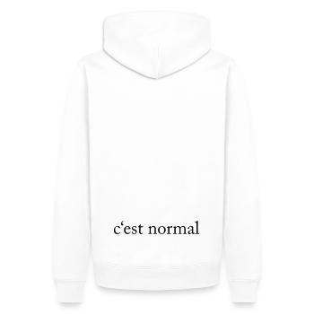 c'est normal - Männer Premium Bio Hoodie - Weiß - Hinten - Nico (187cm)