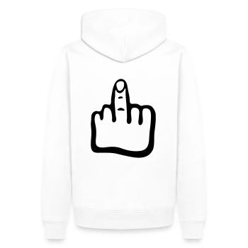 main, doigt g1 - Sweat à capuche Premium bio Homme - blanc - Dos - Nico (187cm)